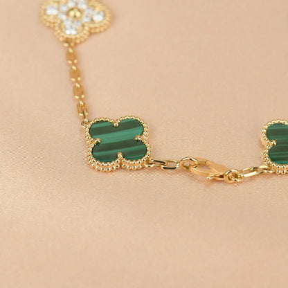 [Max Jewelry ] CLOVER 5 MOTIF MALACHITE BRACELET COLLECTION