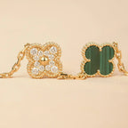 [Plus&Max]LUCKY CLOVER 5-MOTIF BRACELET - MALACHITE COLLECTION