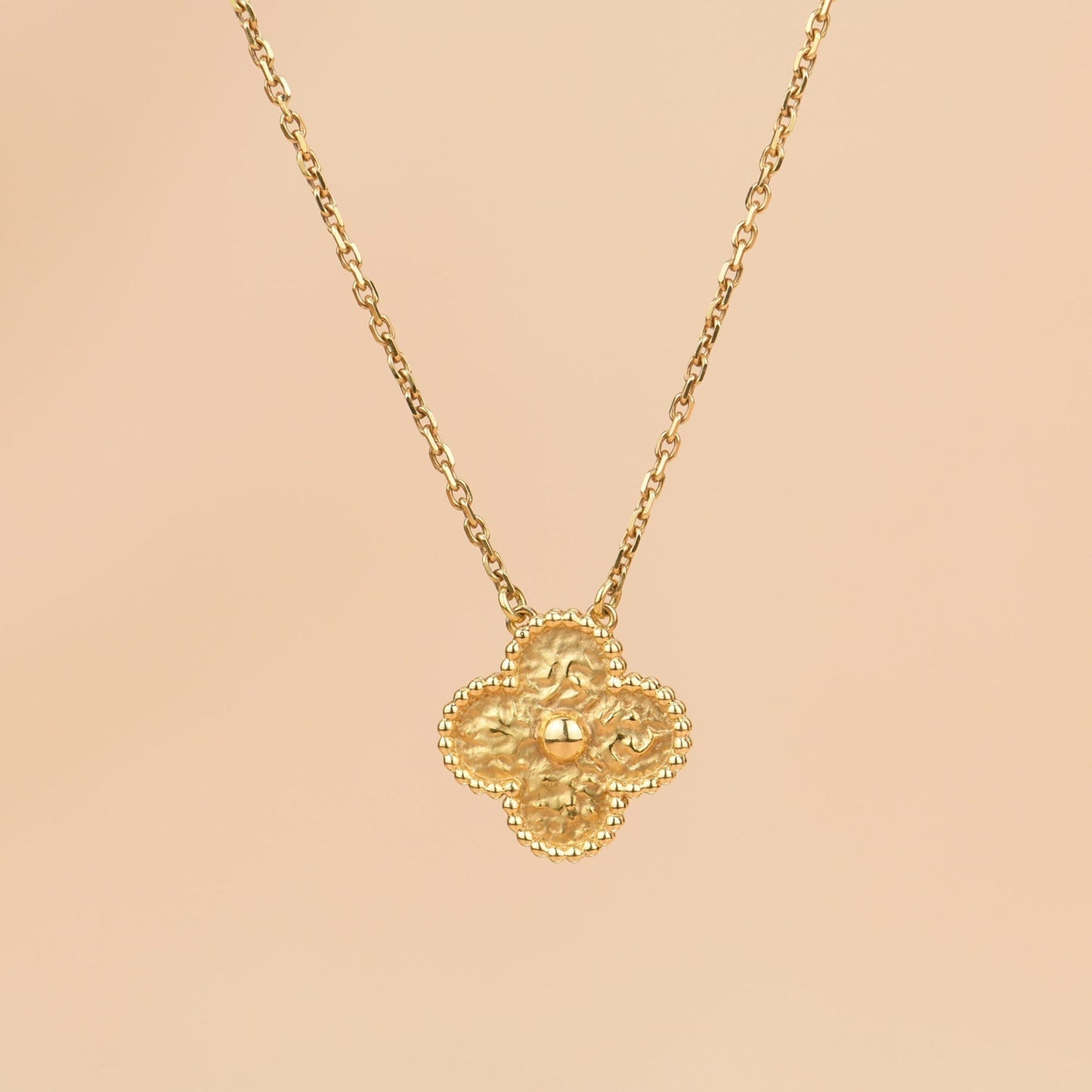[Max Jewelry ]CLOVER 15MM  BRONZING NECKLACE
