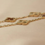 [Plus&Max]LUCKY CLOVER 5-MOTIF BRACELET - RED CARNELIAN COLLECTION