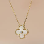 [Plus&Max]CLOVER 15MM DIAMOND GOLD MOTHER OF PEARL NECKLACE