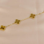 [Plus&Max]LUCKY CLOVER 5-MOTIF BRACELET -  TIGER’S EYE COLLECTION