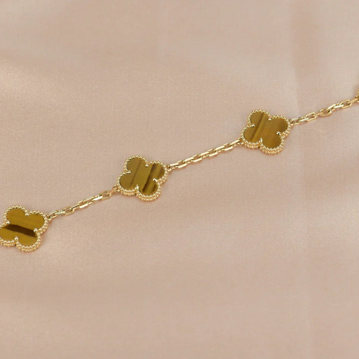 [Max Jewelry ] CLOVER 5 MOTIFS TIGER EYE BRACELET COLLECTION