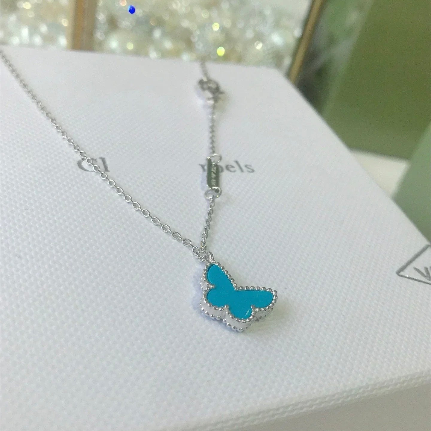 [Max Jewelry ]BUTTERFLY TURQUOISE BUTTERFLY BRACELET SILVER