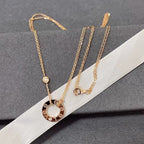 [Plus&Max]LOVE NECKLACE 16MM 2 DIAMONDS