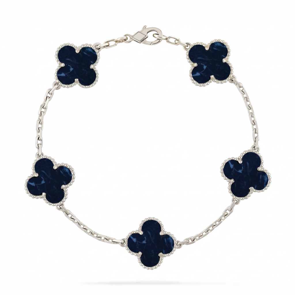 [Plus&Max]LUCKY CLOVER 5-MOTIF BRACELET - PIETERSITE COLLECTION