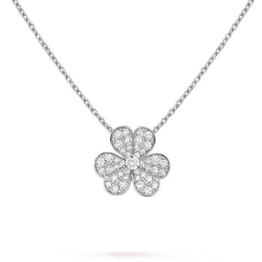 [Max Jewelry ]CLOVER DIAMOND NECKLACE SILVER