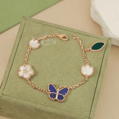 [Max Jewelry]LUCKY SPRING BUTTERFLY 5 MOTIF BRACELET