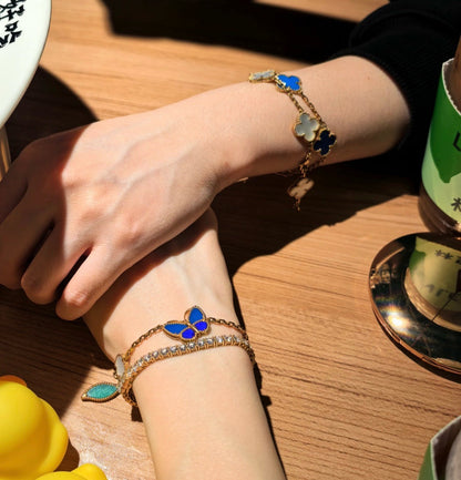 [Max Jewelry]LUCKY SPRING BUTTERFLY 5 MOTIF BRACELET
