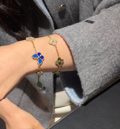 [Max Jewelry]LUCKY SPRING BUTTERFLY 5 MOTIF BRACELET