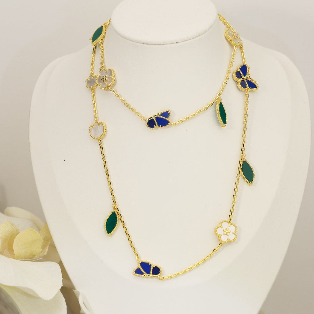 [Plus&Max]LUCKY SPRING BUTTERFLY 15 FLOWER NECKLACE