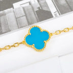 [Plus&Max]LUCKY CLOVER 5-MOTIF BRACELET - TURQUOISE COLLECTION