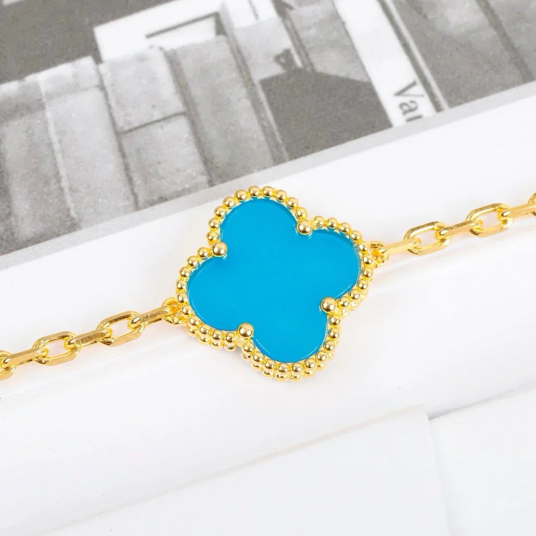 [Max Jewelry ] CLOVER 5 MOTIF TURQUOISE BRACELET COLLECTION