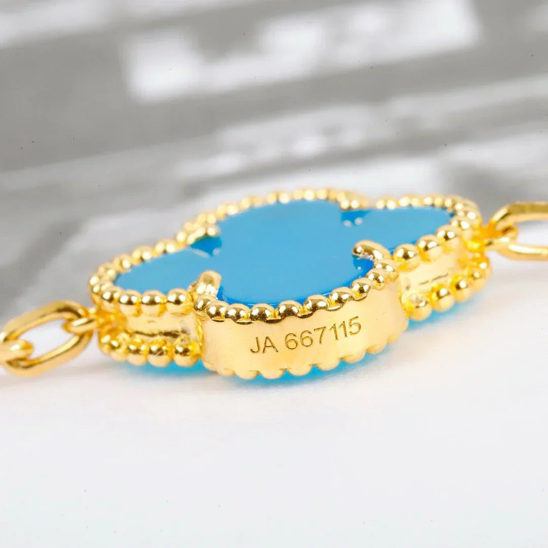 [Max Jewelry ] CLOVER 5 MOTIF TURQUOISE BRACELET COLLECTION