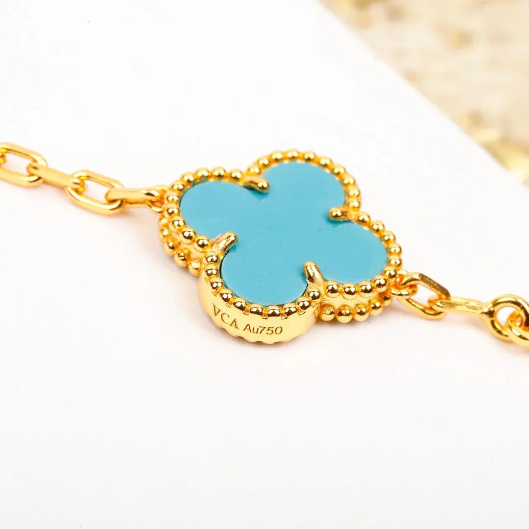 [Max Jewelry ] CLOVER 5 MOTIF TURQUOISE BRACELET COLLECTION