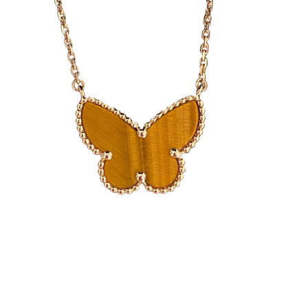 [Max Jewelry ] TIGER__ EYE BUTTERFLY NECKLACE