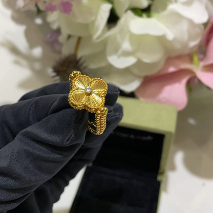 [Max Jewelry ]CLOVER RIVERSIBLE BLUE AGATE RING