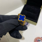[Plus&Max]CLOVER RIVERSIBLE BLUE AGATE RING
