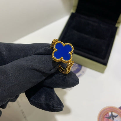[Max Jewelry ]CLOVER RIVERSIBLE BLUE AGATE RING