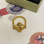 [Plus&Max]CLOVER RIVERSIBLE BLUE AGATE RING
