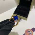 [Plus&Max]CLOVER RIVERSIBLE BLUE AGATE RING