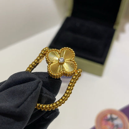 [Max Jewelry ]CLOVER RIVERSIBLE BLUE AGATE RING