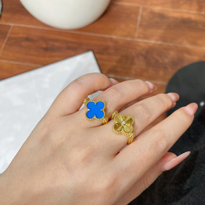 [Max Jewelry ]CLOVER RIVERSIBLE BLUE AGATE RING