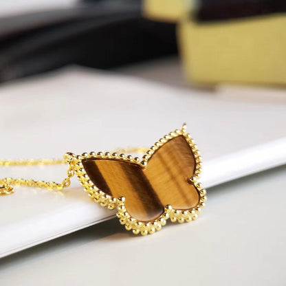 [Max Jewelry ] TIGER__ EYE BUTTERFLY NECKLACE