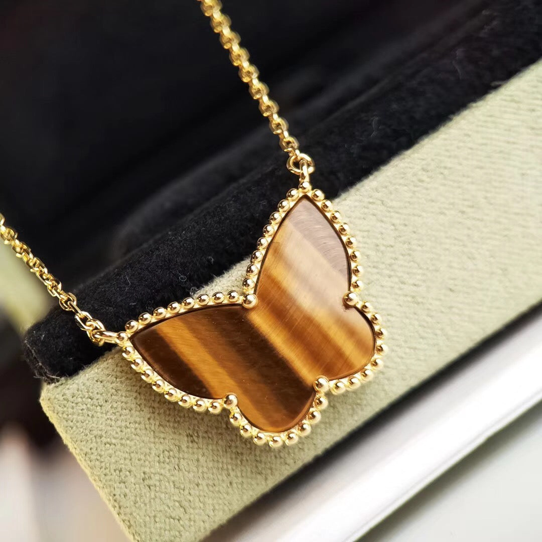 [Max Jewelry ] TIGER__ EYE BUTTERFLY NECKLACE