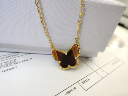 [Max Jewelry ] TIGER__ EYE BUTTERFLY NECKLACE