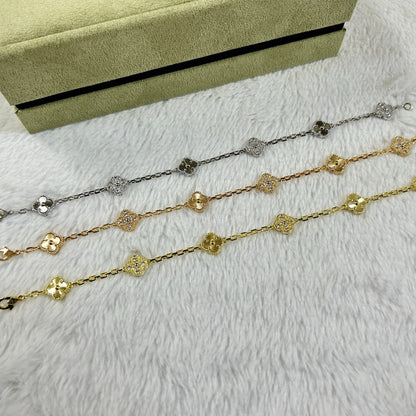 [Max Jewelry ]CLOVER 6 MOTIF DIAMOND LASER BRACELET
