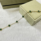 [Plus&Max]CLOVER 6 MOTIF MALACHITE BRACELET