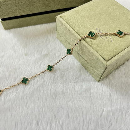[Max Jewelry ]CLOVER 6 MOTIF MALACHITE BRACELET