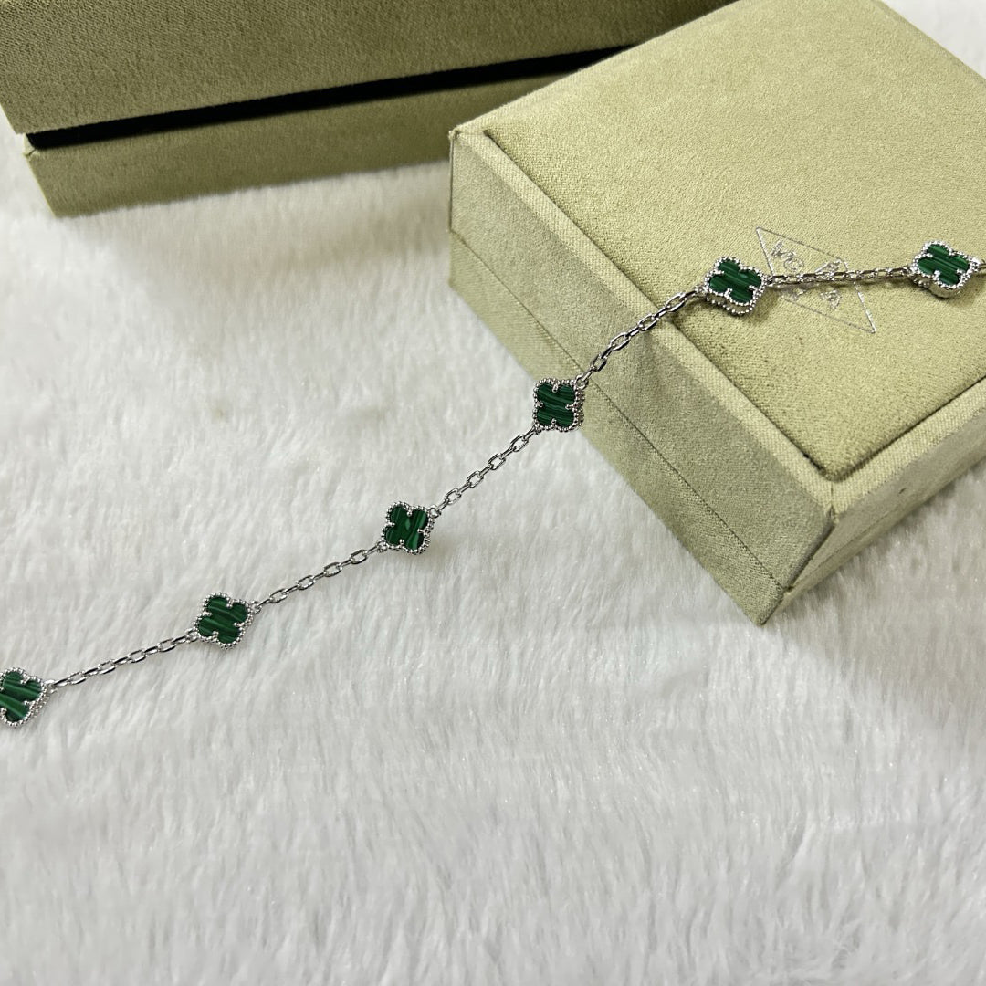 [Max Jewelry ]CLOVER 6 MOTIF MALACHITE BRACELET