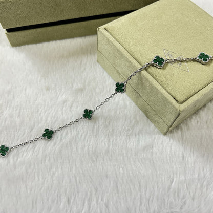 [Max Jewelry ]CLOVER 6 MOTIF MALACHITE BRACELET