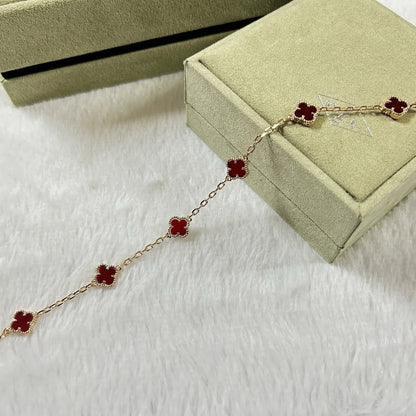 [Max Jewelry ]CLOVER 6 MOTIF RED AGATE BRACELET