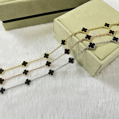 [Max Jewelry ]CLOVER 6 MOTIF  ONYXS BRACELET