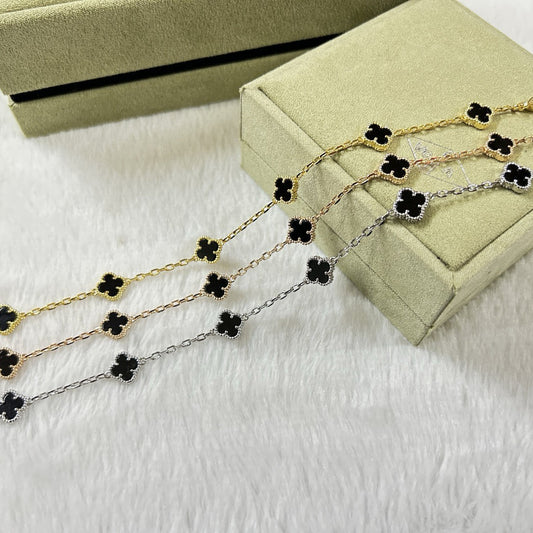 [Max Jewelry ]CLOVER 6 MOTIF  ONYXS BRACELET