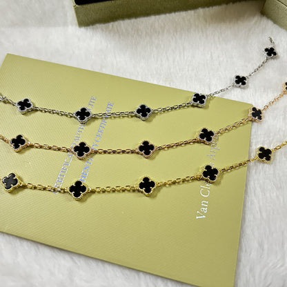 [Max Jewelry ]CLOVER 6 MOTIF  ONYXS BRACELET