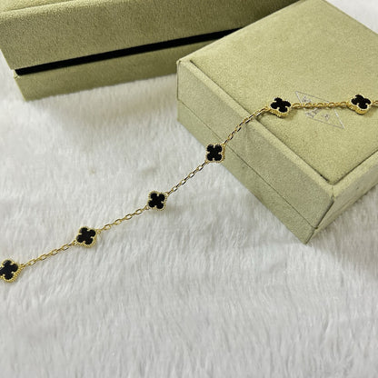 [Max Jewelry ]CLOVER 6 MOTIF  ONYXS BRACELET