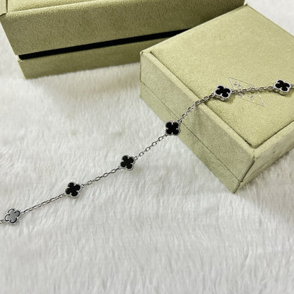 [Max Jewelry ]CLOVER 6 MOTIF  ONYXS BRACELET