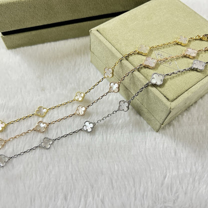 [Max Jewelry ]CLOVER 6 MOTIF WHITE MOP BRACELET
