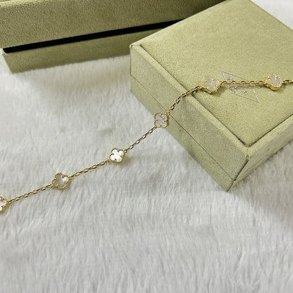 [Max Jewelry ]CLOVER 6 MOTIF WHITE MOP BRACELET