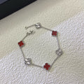 [Plus&Max]CLOVER 6 MOTIF RED AGATE LASER BRACELET
