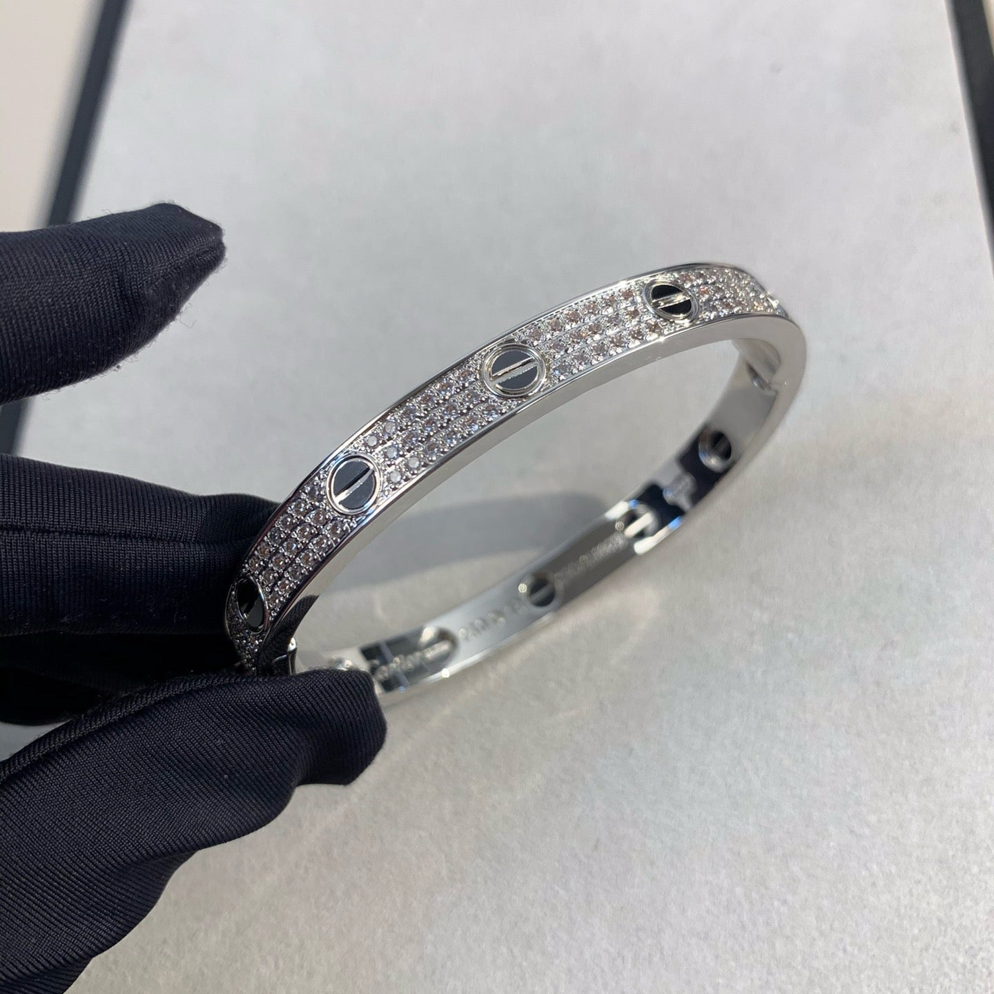 [Max Jewelry ]LOVE BRACELET 6.1MM DIAMOND-PAVED CERAMIC