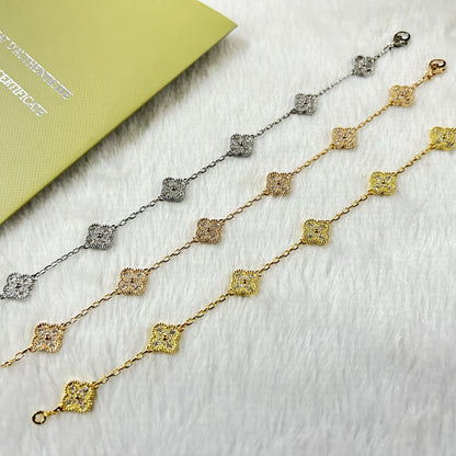 [Max Jewelry ]CLOVER 6 MOTIF DIAMOND BRACELET