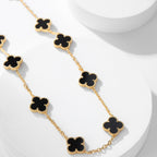 [Plus&Max]CLOVER 10 MOTIFS ONYX NECKLACE