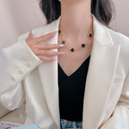 [Plus&Max]CLOVER 10 MOTIFS ONYX NECKLACE
