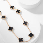 [Plus&Max]CLOVER 10 MOTIFS ONYX NECKLACE