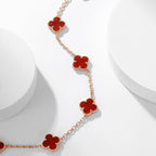 [Plus&Max]CLOVER 10 MOTIFS CARNELIAN NECKLACE